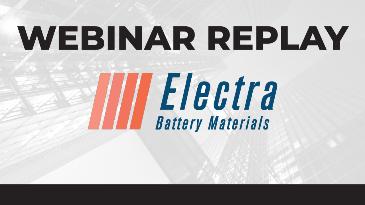 Electra Battery Materials Corp. - August 22 - Webinar Thumbnail - YouTube
